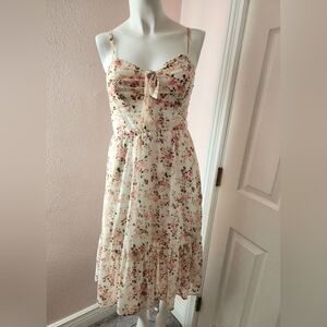 AUW Cream Floral Maxi Dress